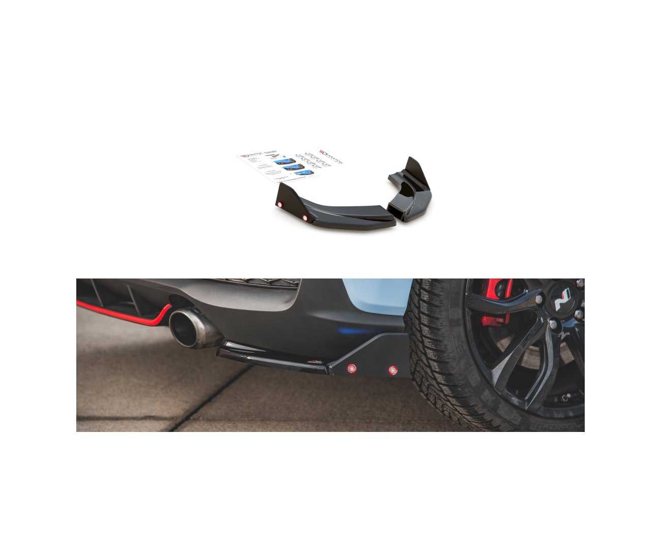 Heck Flaps + Wings V.6 für Hyundai I30N Hatchback   Maxton Design