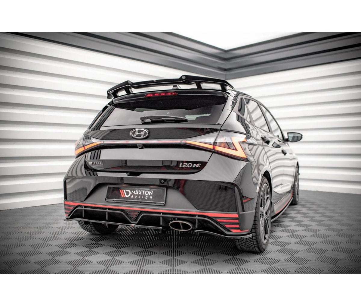 Mittlerer Cup Diffusor Heck Ansatz DTM Look für Hyundai I20 N   Maxton Design