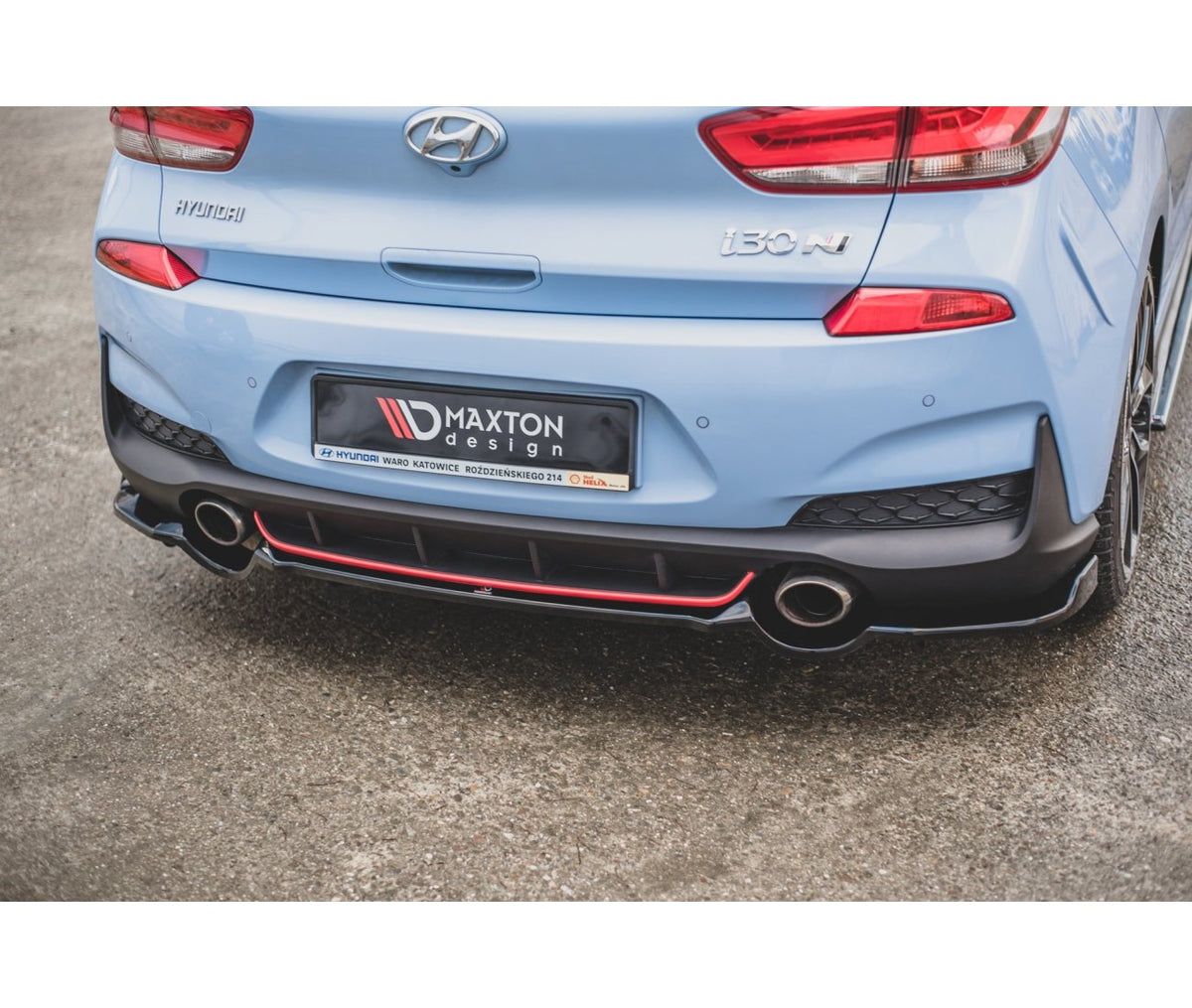 Mittlerer Cup Diffusor Heck für Hyundai I30N Hatchback DTM Look   Maxton Design