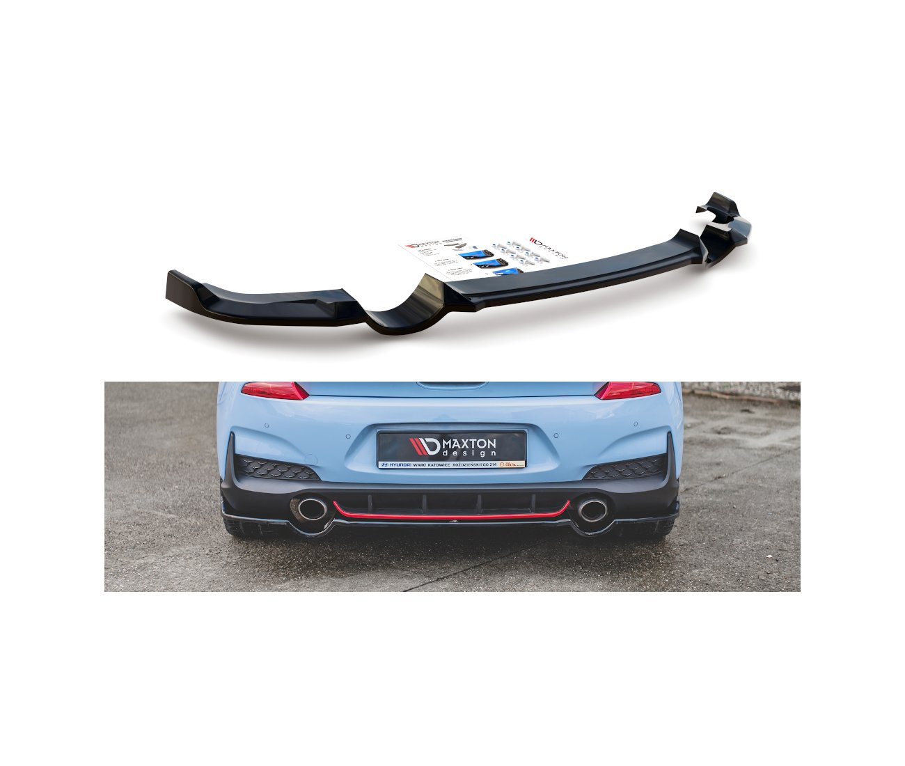 Mittlerer Cup Diffusor Heck für Hyundai I30N Hatchback   Maxton Design