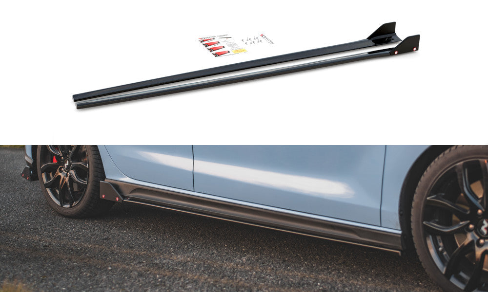 Seitenschweller Ansatz Cup Leisten + Flaps V.5 für Hyundai I30 N   Maxton Design