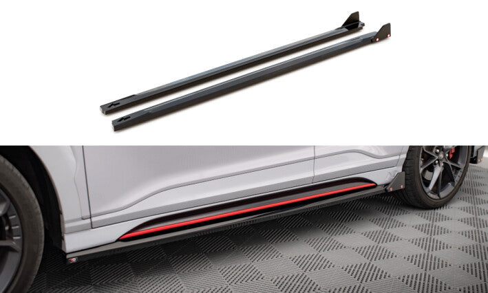 Seitenschweller Ansatz Cup Leisten V.1 + Flaps für Hyundai Kona N   Maxton Design