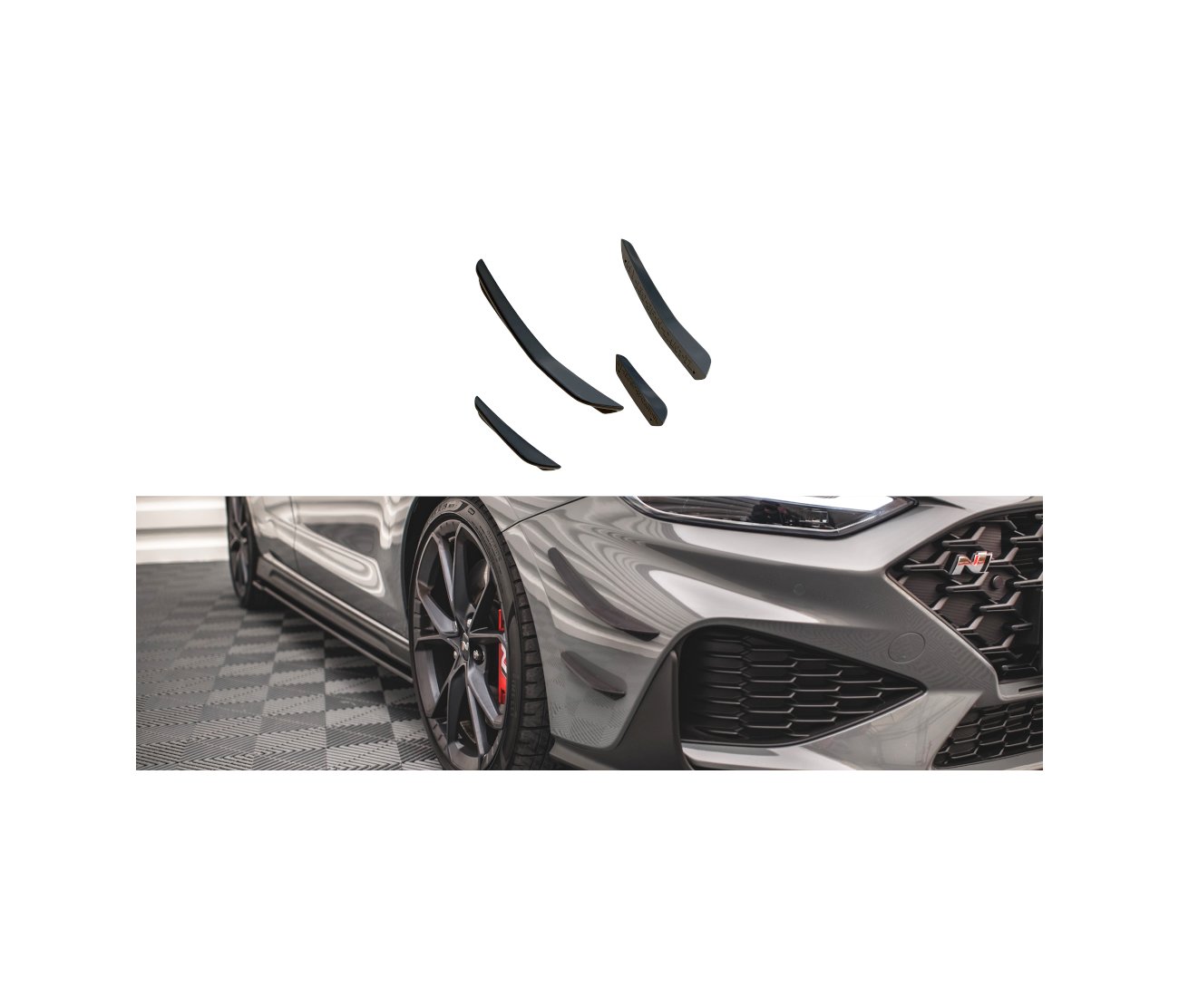 Stoßstangenflügel vorne Canards für Hyundai I30N Facelift   Maxton Design